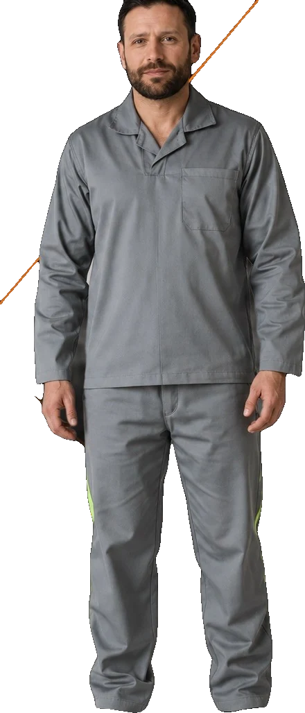 Uniforme de brim cinza